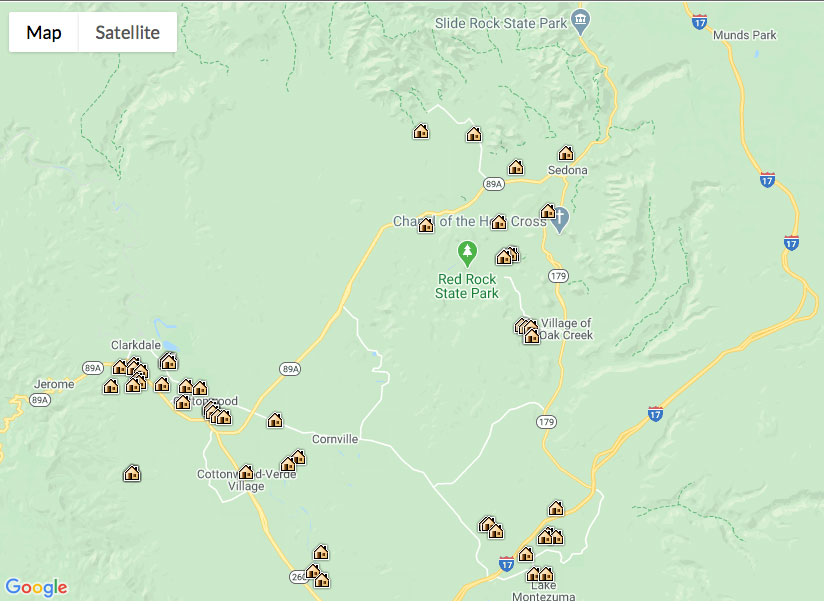 Sedona real estate map search