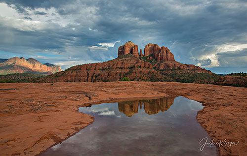 Cathedral Rock Sedona rain pool